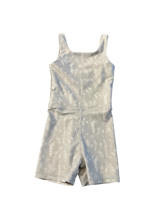 Tullabee Other - Tullabee Girls Sage Green Floral Tank Bike Romper Size 5-6T